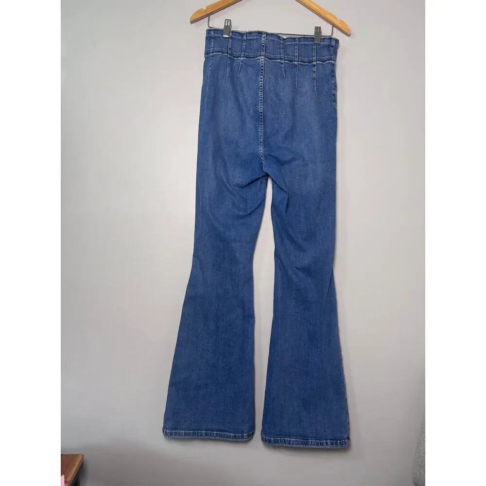 We the Free People Jayde Flare Jeans size 31 Boho Hippie Denim High Rise Stretch